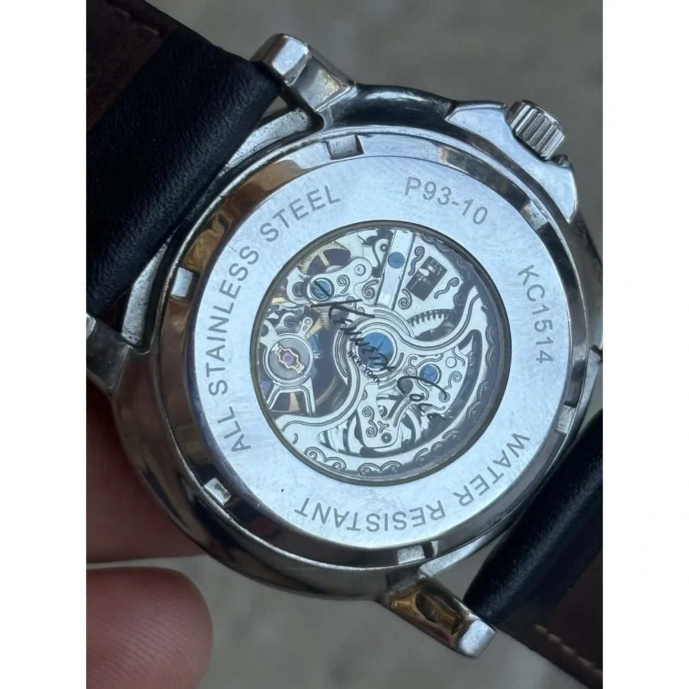 ⭐️Kenneth Cole New York⭐️Automatic Skeleton Men's Watch Roman Numerals⭐️Black⭐️